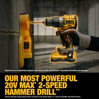 DEWALT 20V MAX XR - Kit combinado de herramienta eléctrica inalámbrica de taladro de impacto y taladro de martillo, incluye 2 baterías POWERPACK de 4 Ah y un cargador (DCK250QQ2) 7