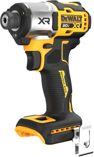 DEWALT Destornillador de impacto MAX XR de 20 V, par alto de 1/4 pulgadas, sin escobillas, 3 velocidades premium inalámbrico con luz LED, tiempo de funcionamiento extendido, solo herramienta (DCF845B) 1