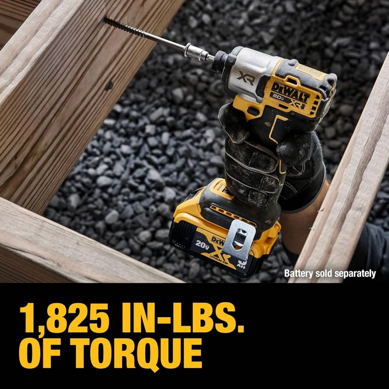 DEWALT Destornillador de impacto MAX XR de 20 V, par alto de 1/4 pulgadas, sin escobillas, 3 velocidades premium inalámbrico con luz LED, tiempo de funcionamiento extendido, solo herramienta (DCF845B) — imagen 8