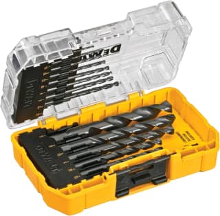DEWALT Juego de brocas, vástago de 3 planos, 14 piezas, punto dividido de 135 grados, para plástico, madera y metal (DWA1184) 2