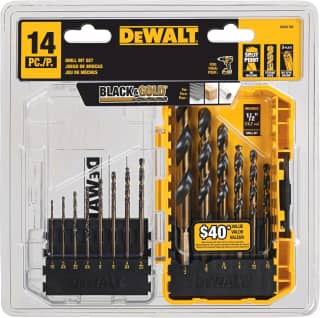 DEWALT Juego de brocas, vástago de 3 planos, 14 piezas, punto dividido de 135 grados, para plástico, madera y metal (DWA1184) 4