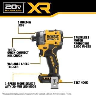 DEWALT Kit de destornillador de impacto 20V MAX XR (DCF860QQ1) 9