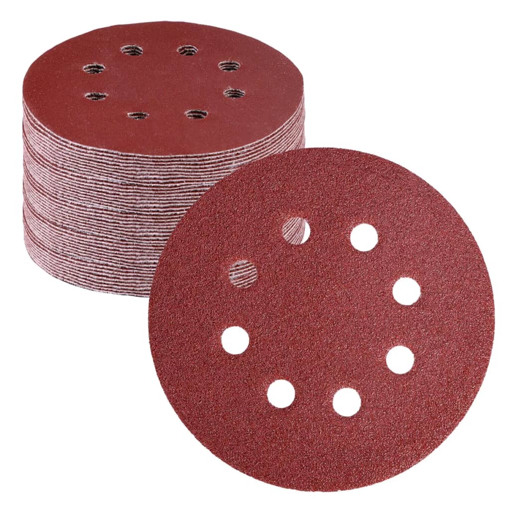 WORKPRO 50 discos de lija de grano 60 - Papel de lija de 5 pulgadas con 8 agujeros de gancho y bucle para lijadora orbital aleatoria (no para herramientas oscilantes o lijadora de ratón)