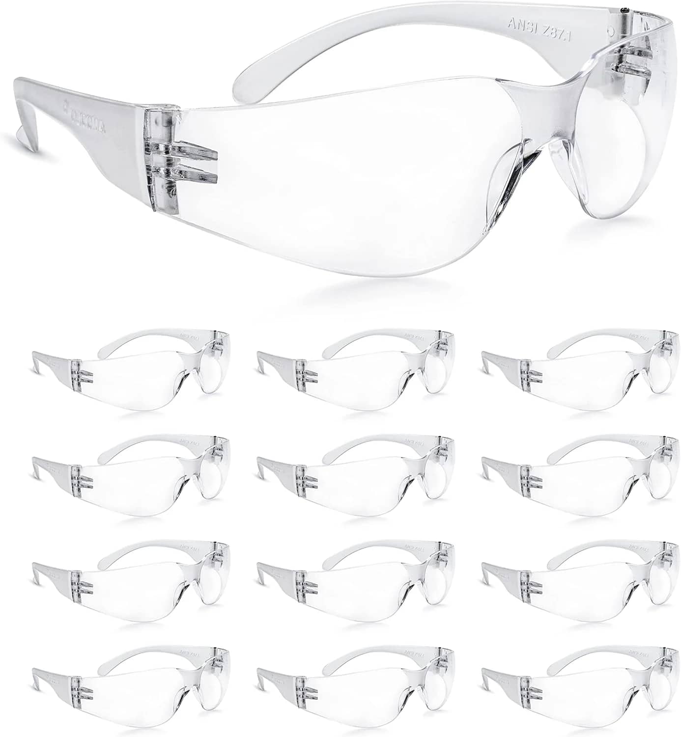amoolo Gafas de Seguridad Transparentes a Granel 24 Pares ANSI Z87.1
